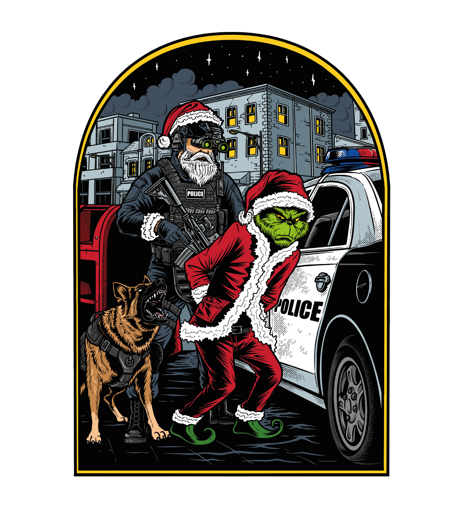 Officer Santa Christmas Sticker