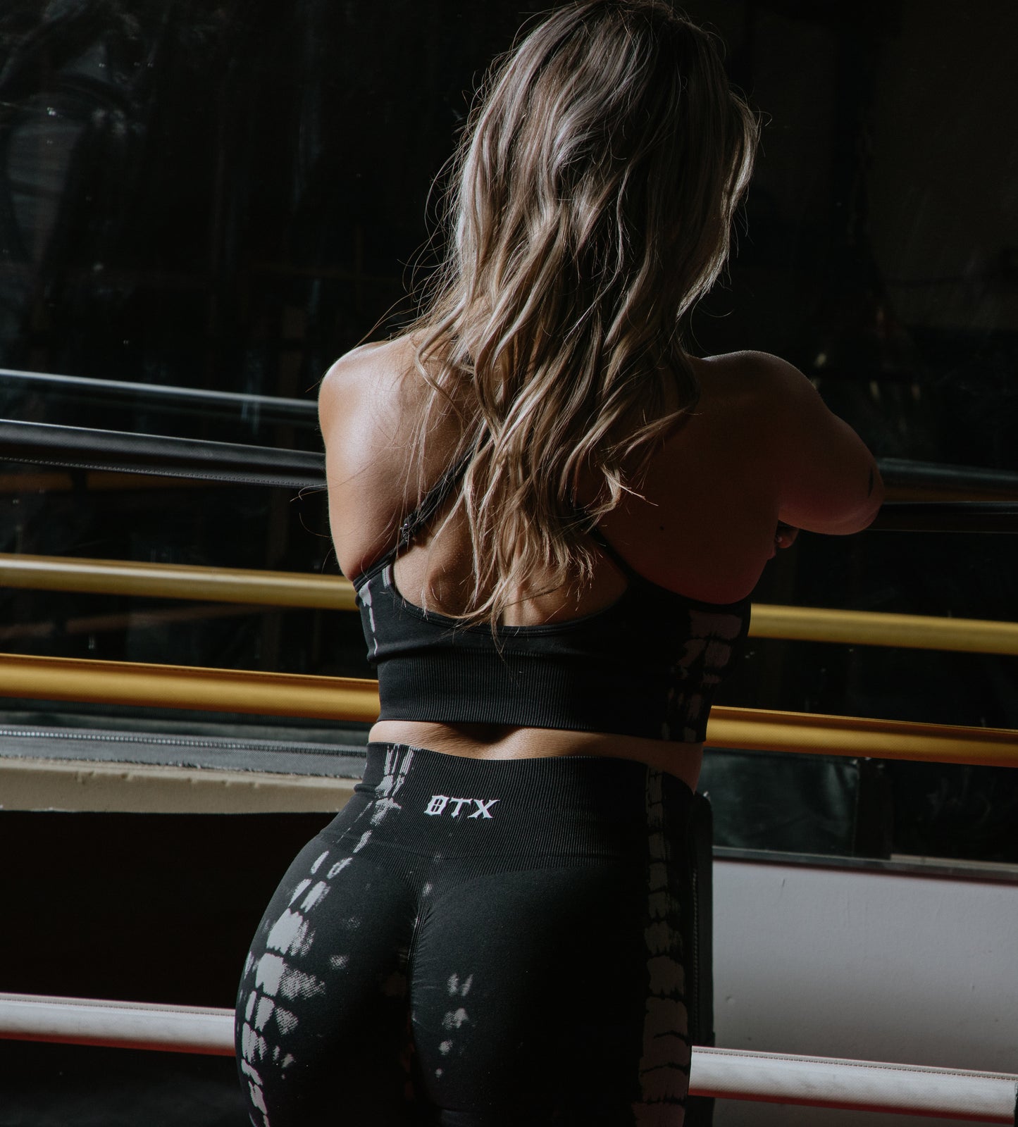 Womens Black Tie-Dye Leggings