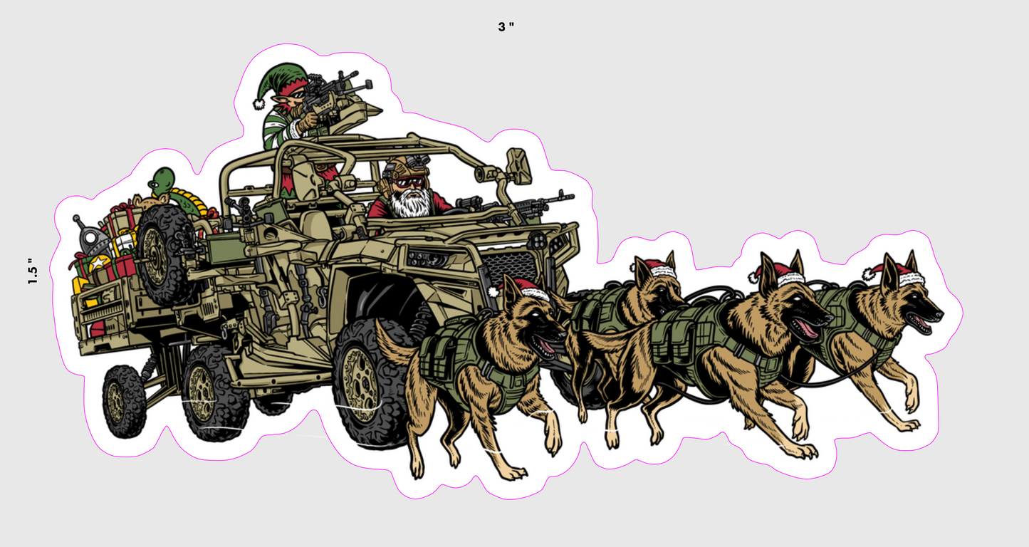 K9 Santa Christmas Sticker