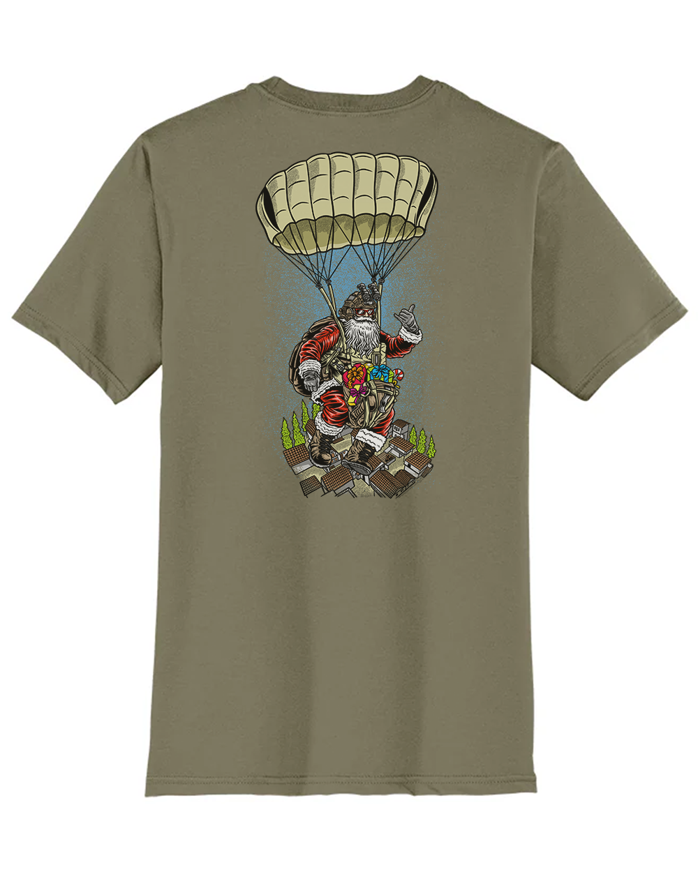 Airborne Santa Christmas Tee