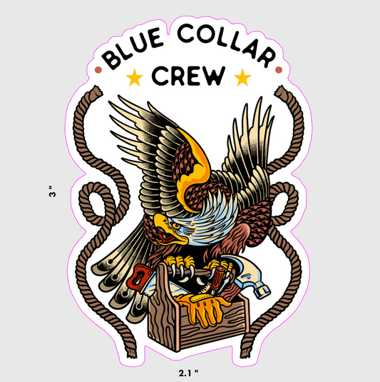 Blue Collar Signature Sticker