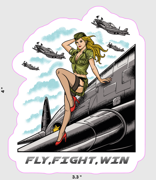 Fly Fight Win Sticker