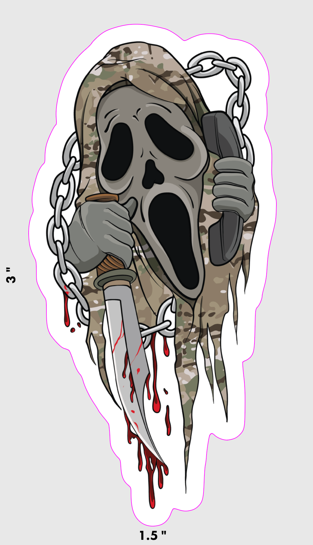Ghostface Camo Sticker