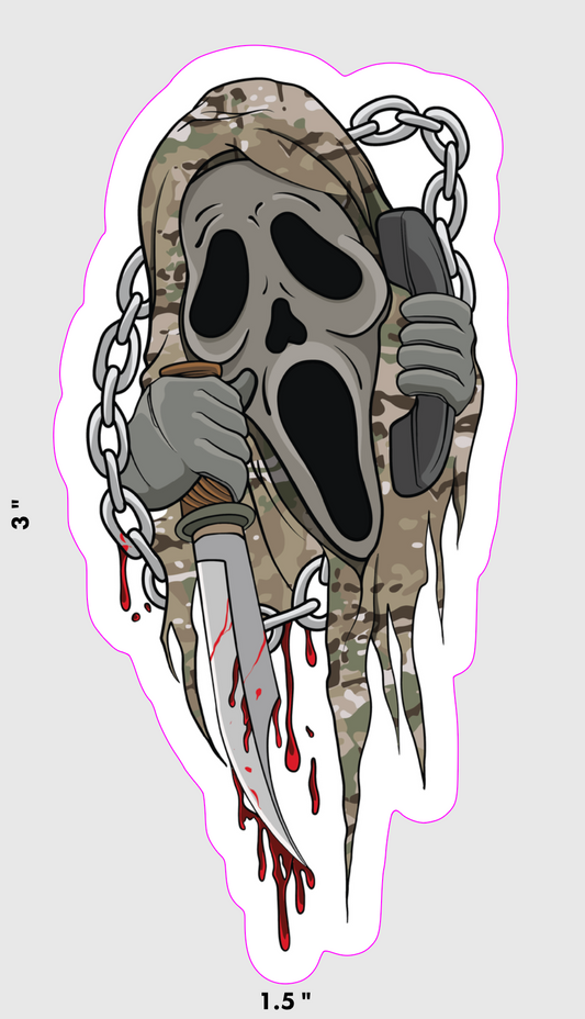 Ghostface Camo Sticker