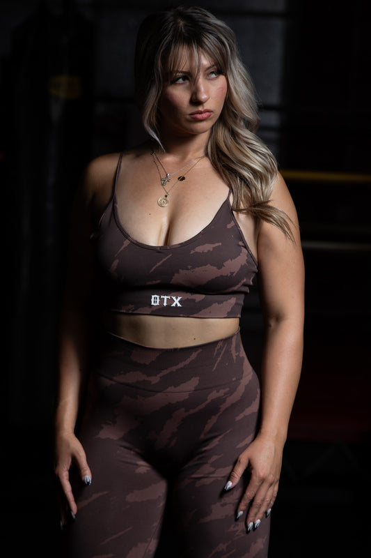 Womens Tiger Stripe Sports Bra