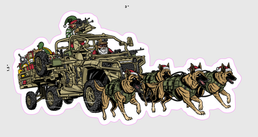 K9 Santa Christmas Sticker