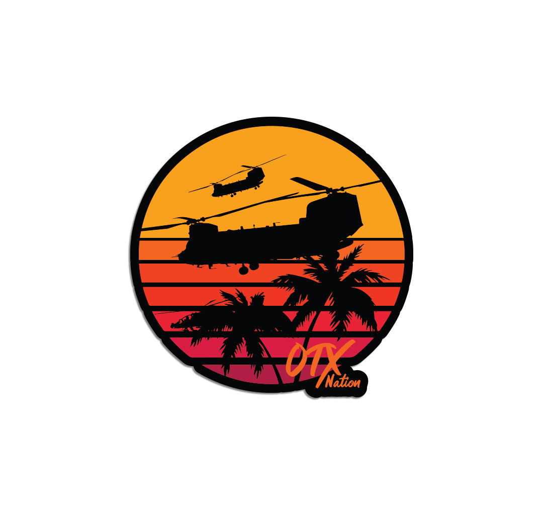 OTX Chinook Sunset Sticker
